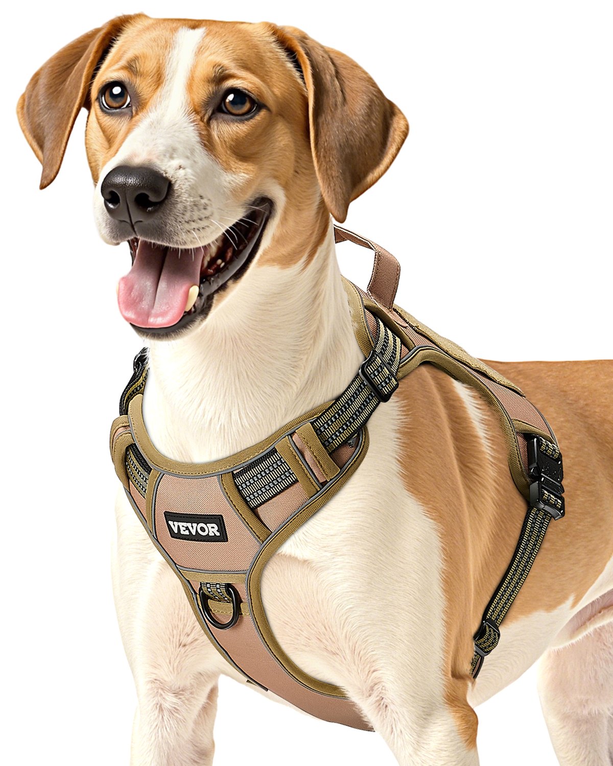 VEVOR Dog Harness for Large Dogs, No Pull Tactical Dog Harness Adjustable Pet Vest, with Handle, Metal Rings, Buckles, Reflective Stitching Nylon Oxford Fabric, for Training, Walking, and Hiking