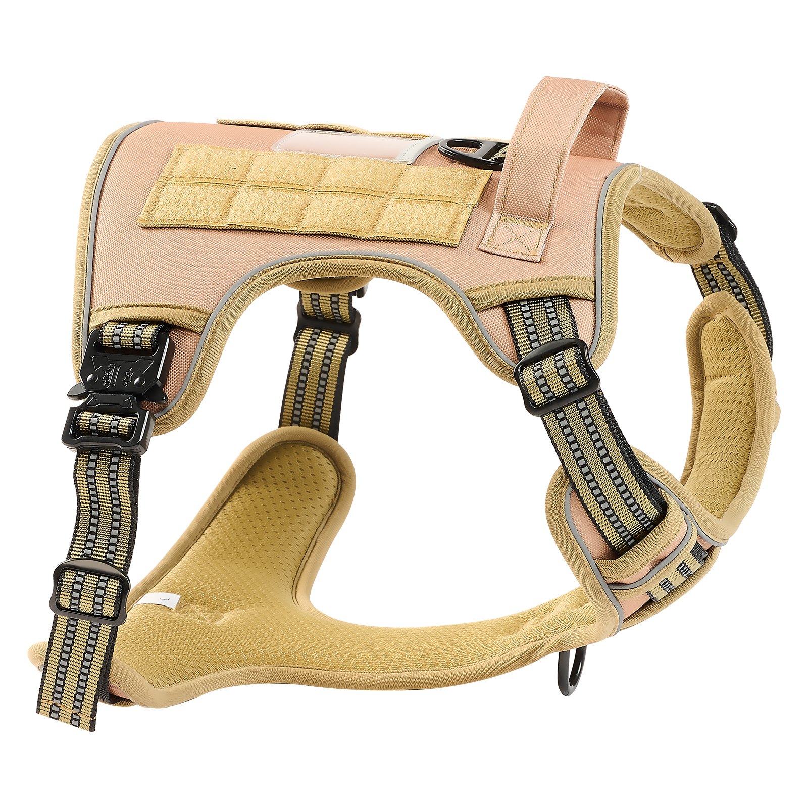 VEVOR Dog Harness for Large Dogs, No Pull Tactical Dog Harness Adjustable Pet Vest, with Handle, Metal Rings, Buckles, Reflective Stitching Nylon Oxford Fabric, for Training, Walking, and Hiking