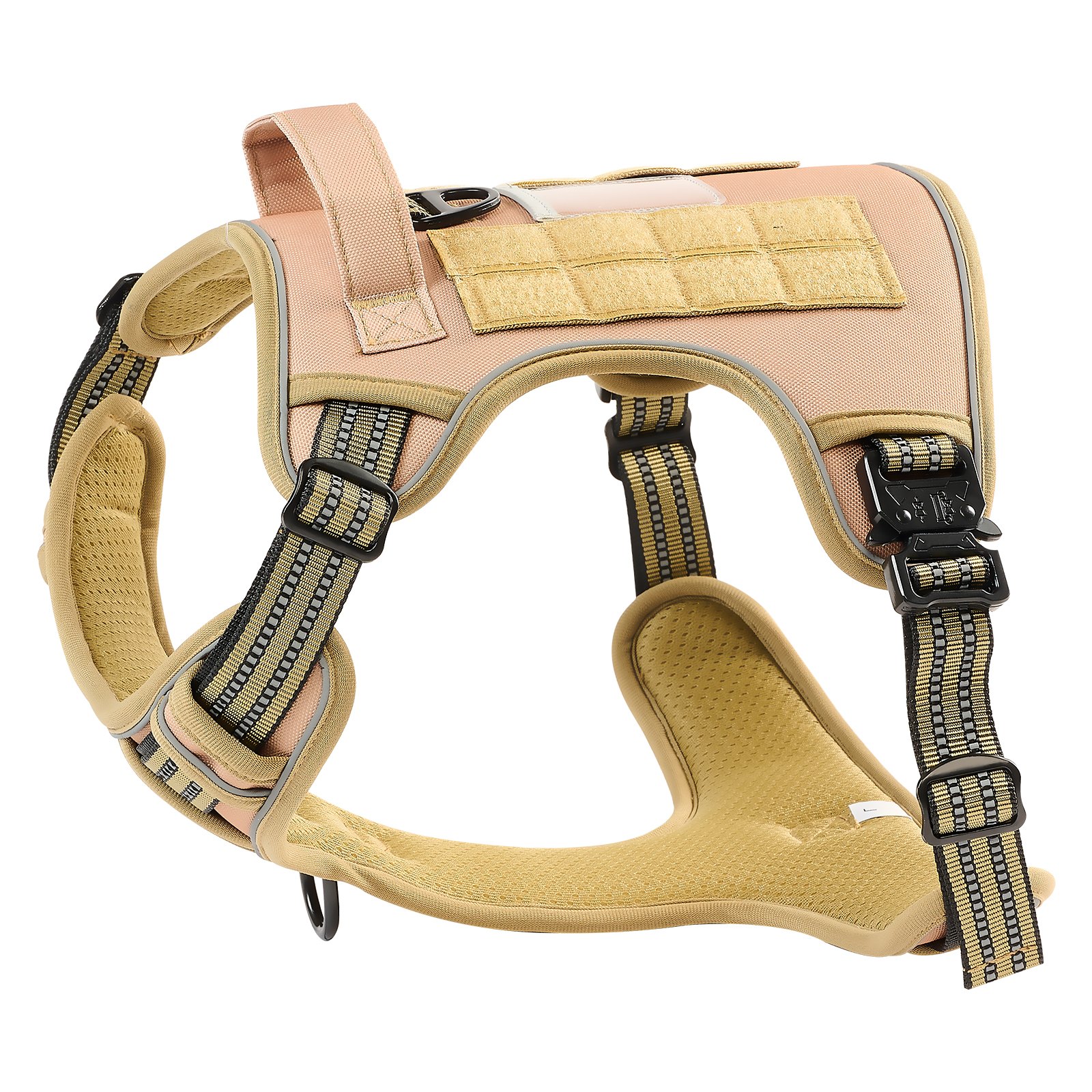 VEVOR Dog Harness for Large Dogs, No Pull Tactical Dog Harness Adjustable Pet Vest, with Handle, Metal Rings, Buckles, Reflective Stitching Nylon Oxford Fabric, for Training, Walking, and Hiking