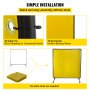 VEVOR Welding Curtain Welding Screens 6' x 6' / 183cm x 183cm Flame Retardant Vinyl with Frame Yellow for Welding Workshop, Automobile Inspection, Shipyard, and other Industrial Places