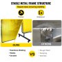 VEVOR 6' x 6' Welding Screen with Frame Yellow Vinyl Portable Welding Curtain with Wheels Proof Welding Protection Screen Professional