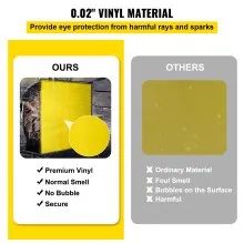 VEVOR Welding Screen with Frame 6' x 6', Welding Curtain with 4 Wheels, Welding Protection Screen Yellow Flame-Resistant Vinyl, Portable Light-Proof Professional