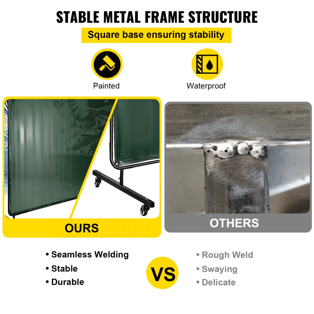 VEVOR welding screen: seamless, stable, durable vs rough, swaying, delicate.