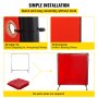 Welding Curtain Welding Screens 6' x 6' Flame Retardant Vinyl with Frame Red
