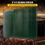 Οθόνη συγκόλλησης VEVOR 8' x 6' με πλαίσιο Πράσινη φορητή κουρτίνα συγκόλλησης βινυλίου με σήτα προστασίας συγκόλλησης τροχών