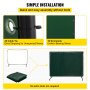 VEVOR Welding Screen with Frame 8\' x 6\', Welding Curtain with 4 Wheels, Welding Protection Screen Green Flame-Resistant Vinyl, Portable Light-Proof Professional