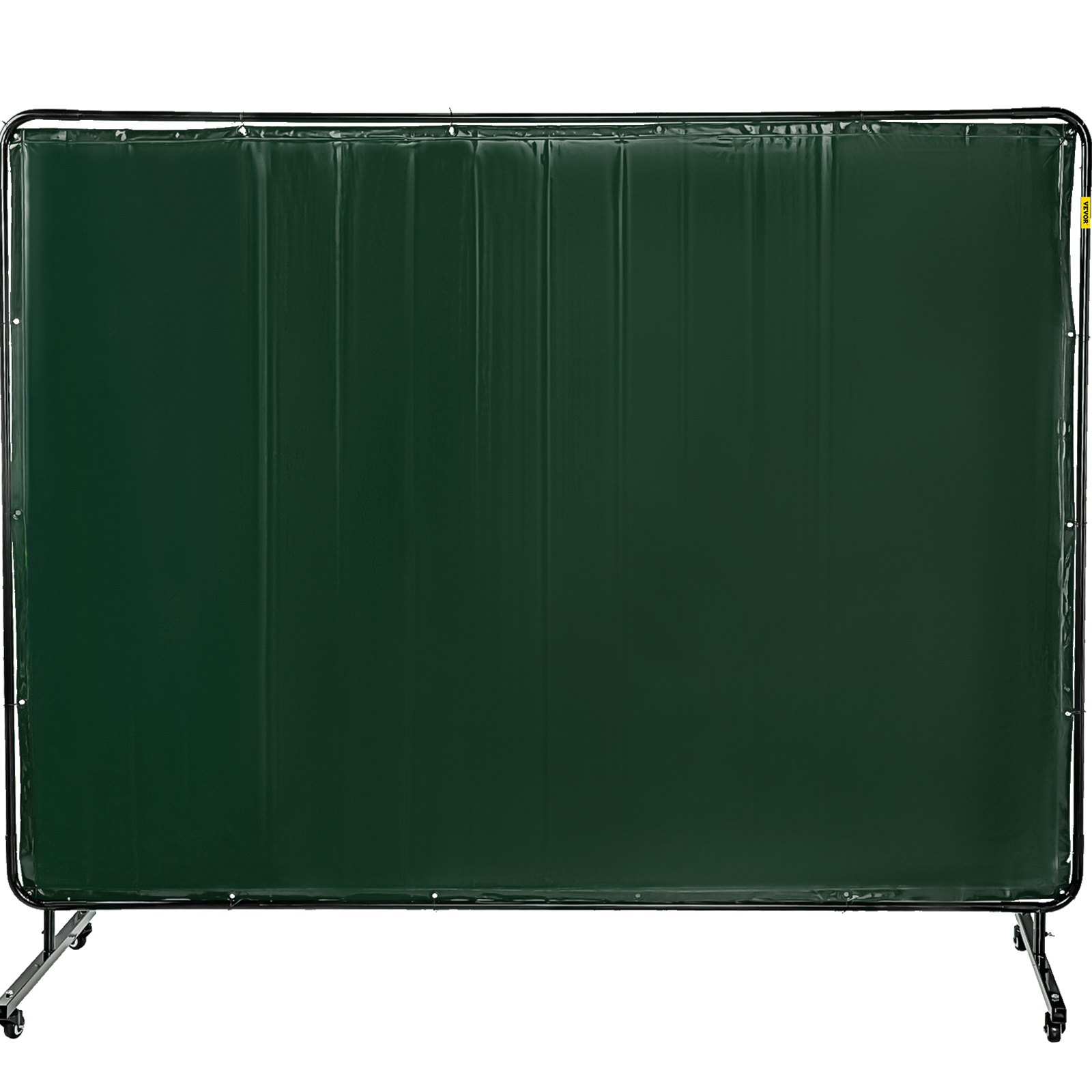 VEVOR 8' x 6' Welding Screen with Frame Green Vinyl Portable Welding Curtain with Wheels Welding Protection Screen