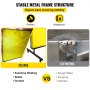 VEVOR Welding Screen with Frame 8' x 6', Welding Curtain with 4 Wheels, Welding Protection Screen Yellow Flame-Resistant Vinyl, Portable Light-Proof Professional