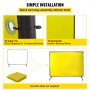 VEVOR Welding Screen with Frame 8' x 6', Welding Curtain with 4 Wheels, Welding Protection Screen Yellow Flame-Resistant Vinyl, Portable Light-Proof Professional