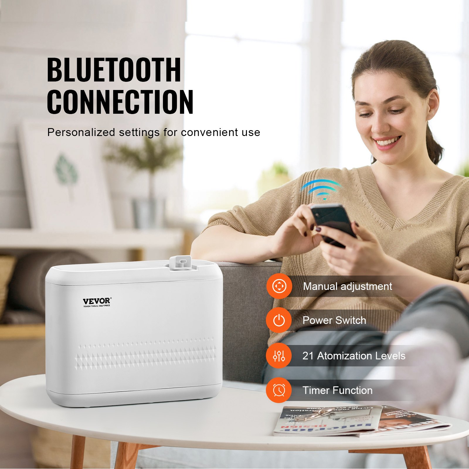 VEVOR HVAC Scent Diffuser 850ML Cold Air Scent Air Machine 5000 Sq.Ft Waterless