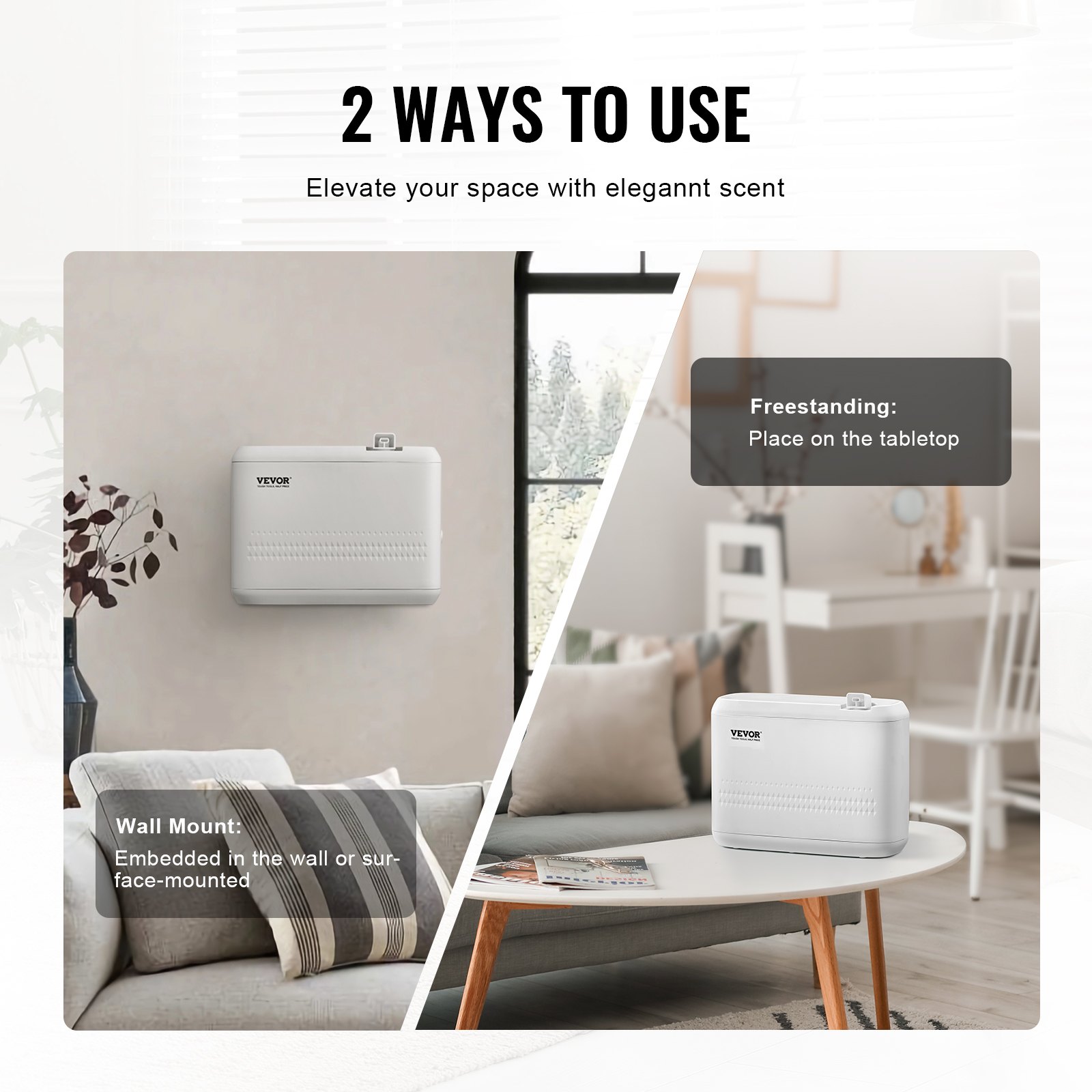VEVOR HVAC Scent Diffuser 850ML Cold Air Scent Air Machine 5000 Sq.Ft Waterless