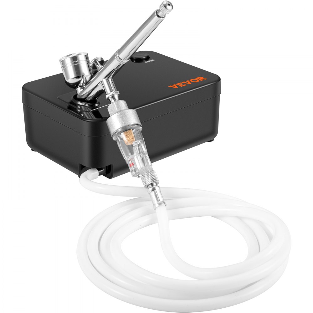 VEVOR Airbrush Kit, Portable Airbrush Set with Compressor, Airbrushing System Kit with Multi-purpose Dual-action Gravity Feed Airbrushes, Art Nail Cookie Tattoo Makeup Cake Decorating Spray Model Craf