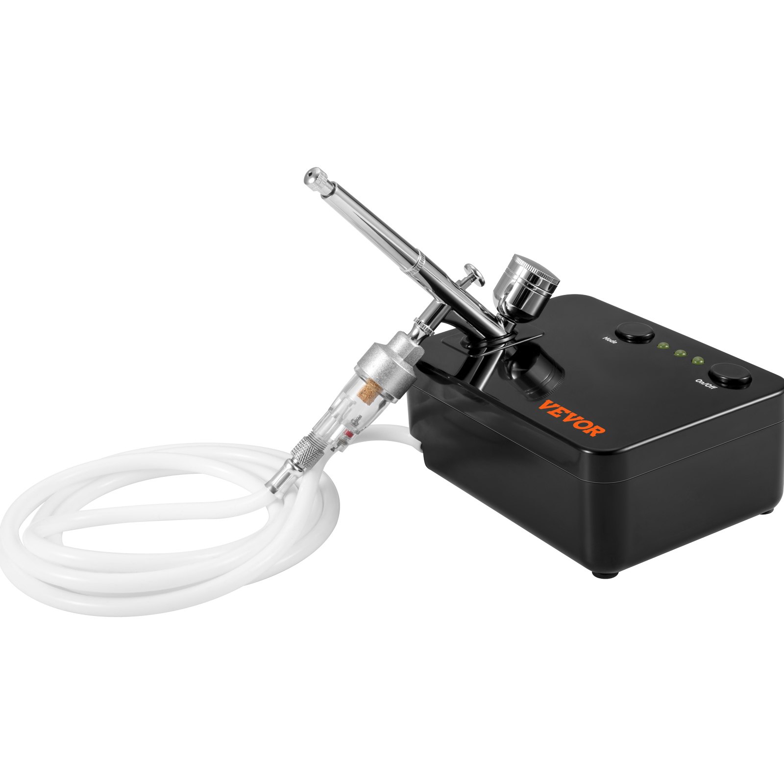 VEVOR Airbrush Kit, Portable Airbrush Set with Compressor, Airbrushing System Kit with Multi-purpose Dual-action Gravity Feed Airbrushes, Art Nail Cookie Tattoo Makeup Cake Decorating Spray Model Craf