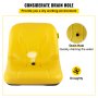 VEVOR Universal Tractor Seat, Compatible with John Deere Models，Industrial High Back, Yellow PVC Lawn and Garden Mower Seat Replacement, Drain Hole Steel Frame Compact Forklift Seat