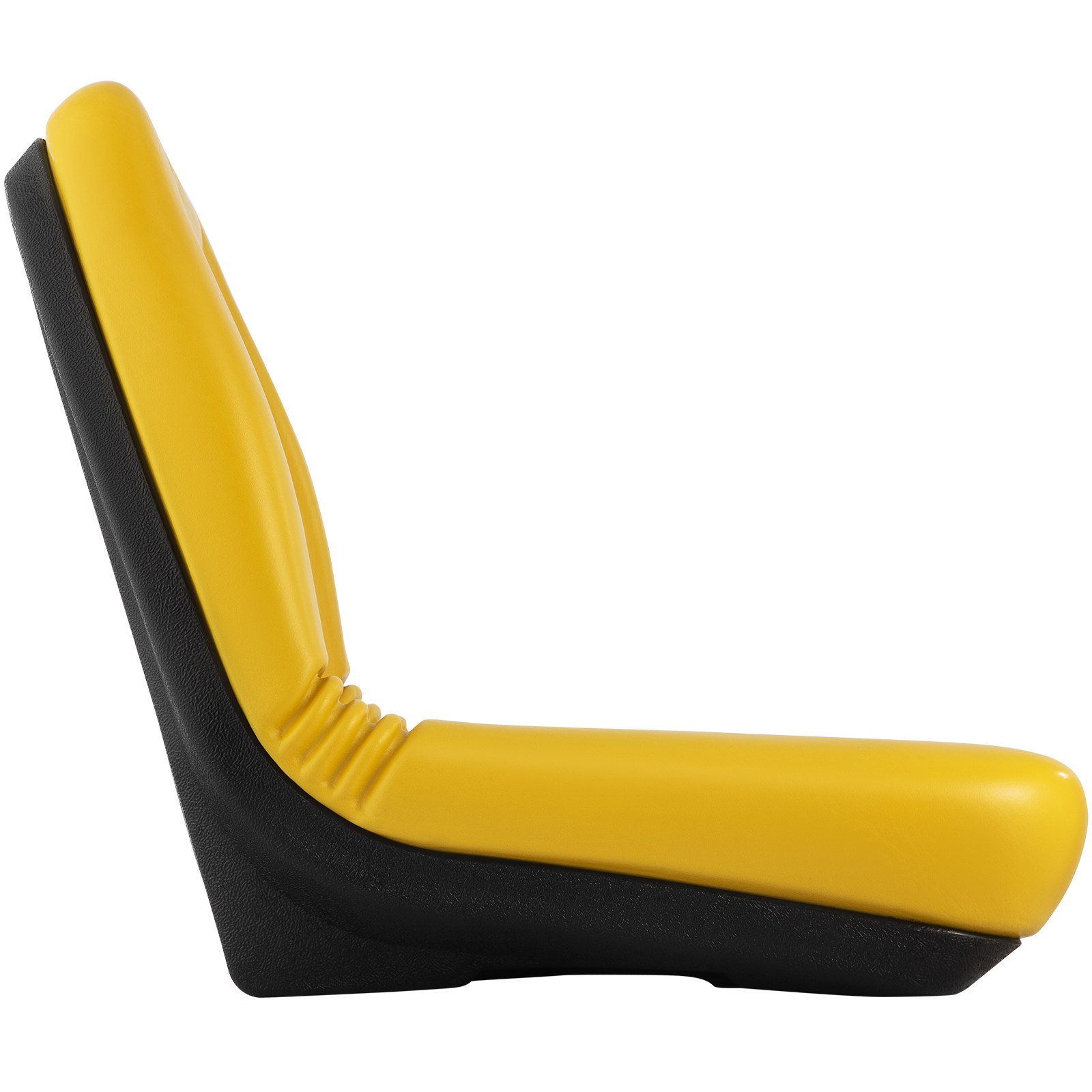 VEVOR Universal Tractor Seat, Industrial High Back, PVC Lawn and Garden Mower Seat Replacement, Drain Hole Steel Frame Compact Forklift Seat, Compatible with Excavator, Mower, Forklift, Yellow