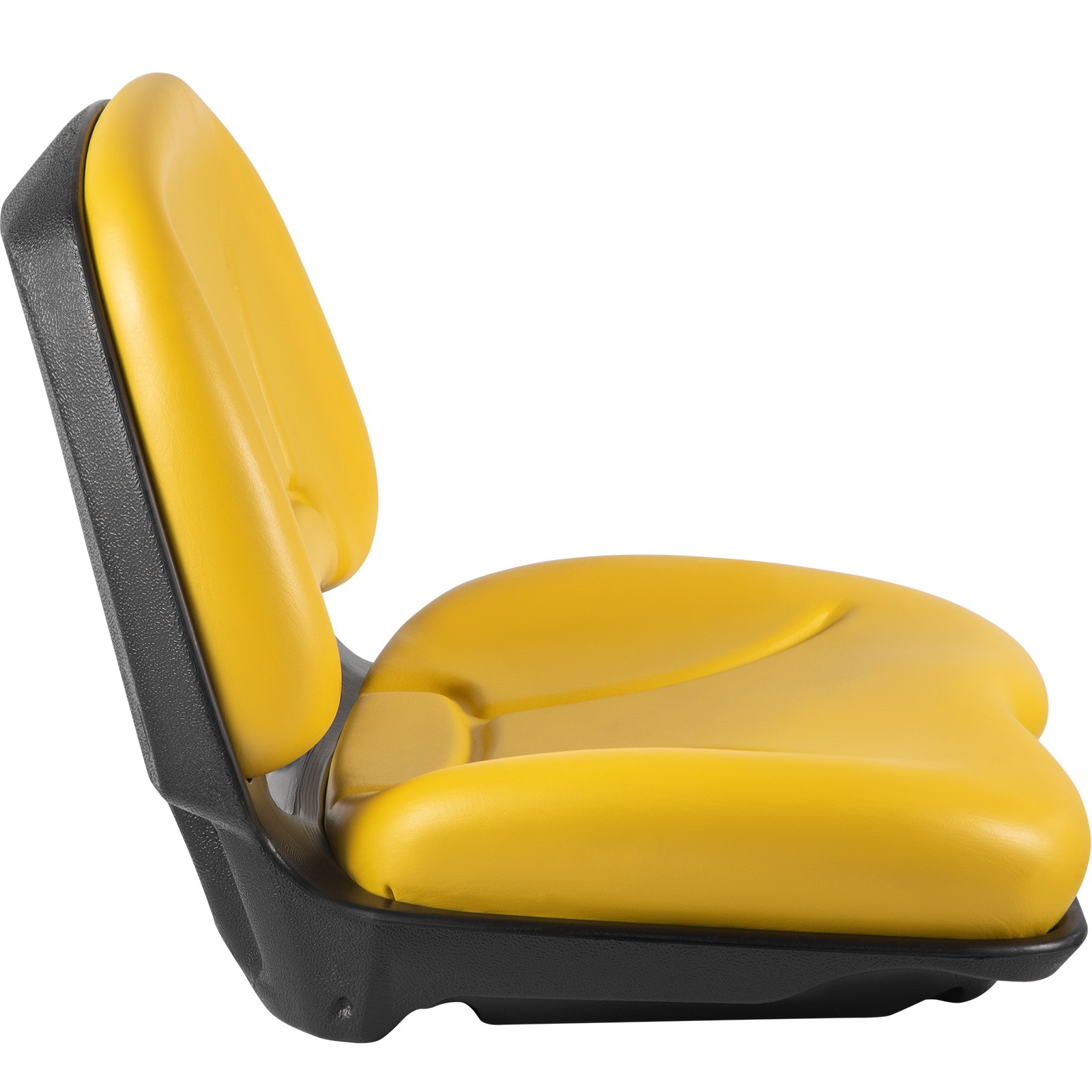 VEVOR Universal Tractor Seat, Industrial High Back, Waterproof PVC Lawn and Garden Mower Seat Replacement, Steel Frame Forklift Seat with Drain Hole, Compatible with Excavator, Mower, Forklift, Yellow