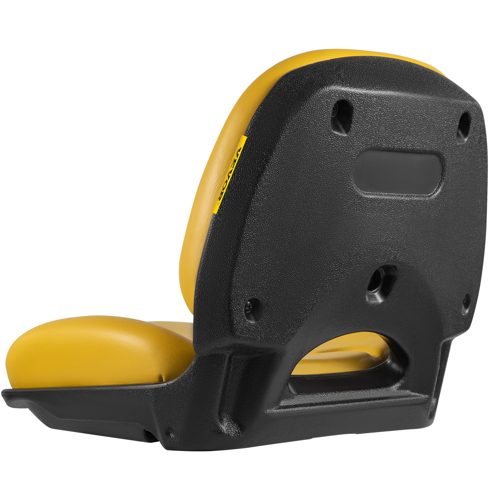 VEVOR Universal Tractor Seat, Industrial High Back, Waterproof PVC Lawn and Garden Mower Seat Replacement, Steel Frame Forklift Seat with Drain Hole, Compatible with Excavator, Mower, Forklift, Yellow
