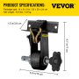 VEVOR Rack Ratchet, 1000 LBS Load Capacity Tube Mount Ratchet, 9' Length Tie Down Straps Pipe Steel Mounting Frame, Compatible with Most Rack, 2 Pack (1-1/2 Inch Wide Strap, Black)