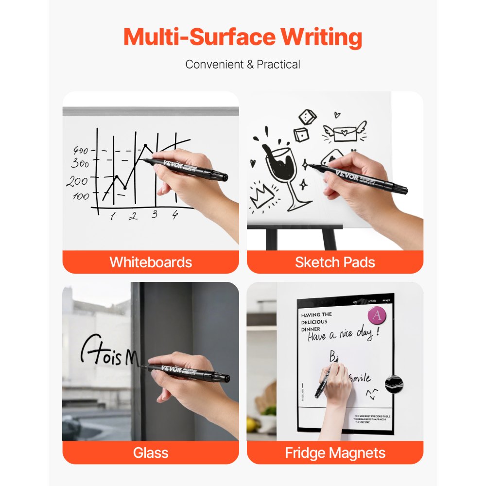 VEVOR Black Dry Erase Markers, 36 Pack Low-Odor Whiteboard Markers with Chisel Tip, Easily Clean Dry Erase Markers Bulk for School Office Home