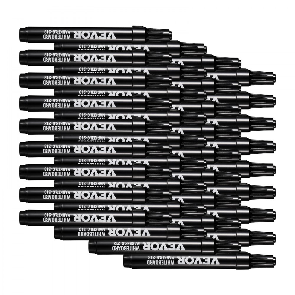 VEVOR Black Dry Erase Markers, 36 Pack Low-Odor Whiteboard Markers with Chisel Tip, Easily Clean Dry Erase Markers Bulk for School Office Home