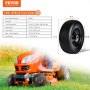 VEVOR Lawn Mower Tires with Rim, 278 x 100-177 mm Tubeless Tractor Tires, 2-Pack Tire and Wheel Assemby, Flat-free PU Tire, 86.36 mm Centered Hub,19.05 mm Bushing Size, 20 PCS Adapters for Riding Mowers Lawn Tractors