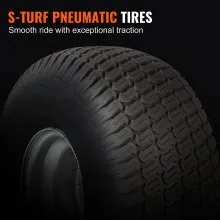 VEVOR Lawn Mower Tires with Rim, 20x8-8" Tubeless Tractor Tires, 2-Pack Tire, S-Turf Pneumatic Tires with 3.5" Offset Hub and 3/4" Bushing Size, for Riding Mowers Lawn Tractors