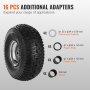 VEVOR Lawn Mower Tires, 15x6-6" Lawn Tractor Tires, 2-Pack Tire and Wheel Assemblies, Turf Pneumatic Tires with 3" Centered Hub and 3/4" Bushing Size, 16 PCS Adapters for Riding Mowers Lawn Tractors