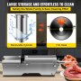 Horizontal Sausage Stuffer 10L Manual Sausage Maker With 5 Filling Nozzles Sausage Stuffing Machine For Home & Commercial Use Stainless Steel