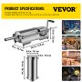 VEVOR Sausage Stuffer Machine 10L Stainless Steel Sausage Filler Horizontal Manual Sausage Meat Stuffer Machine for Making Hot Dog Sausages Bratwurst Suitable for Home and Commercial Use