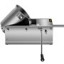 stainless steel VEVOR sausage stuffer with hand crank, tilted cylinder, and durable build.