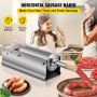 VEVOR Horizontal Sausage Stuffer 5L/11Lbs Manual Sausage Maker With 5 Filling Nozzles Sausage Stuffing Machine For Home & Commercial Use Stainless Steel