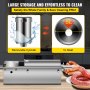 VEVOR Horizontal Sausage Stuffer 5L/11Lbs Manual Sausage Maker With 5 Filling Nozzles Sausage Stuffing Machine For Home & Commercial Use Stainless Steel