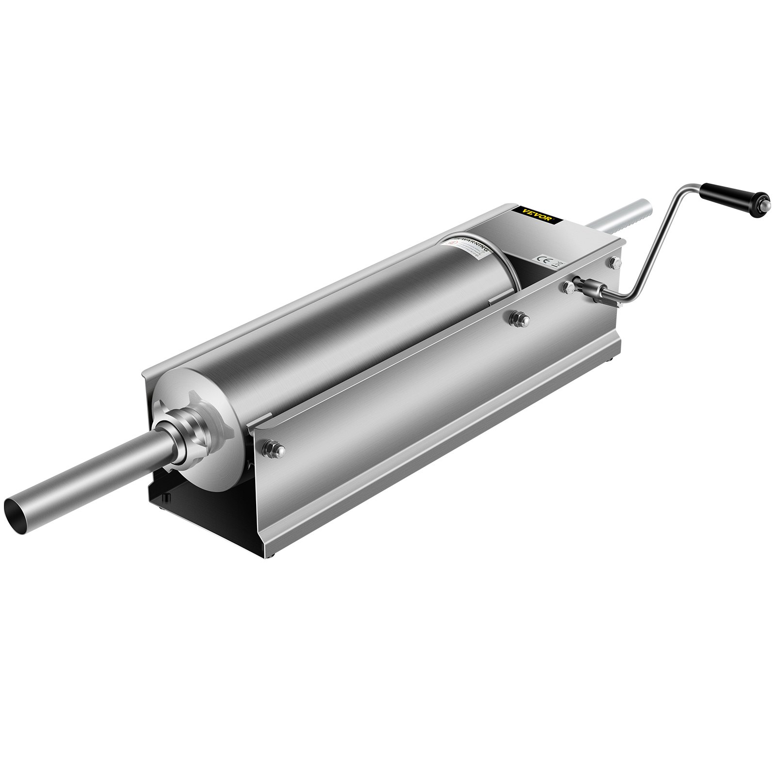 VEVOR Manual Sausage Stuffer, 7 L / 15 LBS Horizontal Sausage Machine, Dual-Speed Meat Stuffer, Made of Food-Grade 304 Stainless Steel, Includes 5 Stuffing Tubes, for Home Kitchen Restaurant Commercia