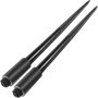 Two 49" 3000 lbs Hay Spears Nut Bale Spike Fork Tine Black Pair