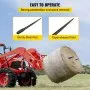 VEVOR Hay Spears, 49inch Hay Bale Spear, 3000lbs Bale Hay Spike, 1.75inch Wide Spike Fork Tine, Black Coated Hay Spear Attachment with Sleeve and Nut, 1 Pair for Tractors Loaders Buckets Skid-steers