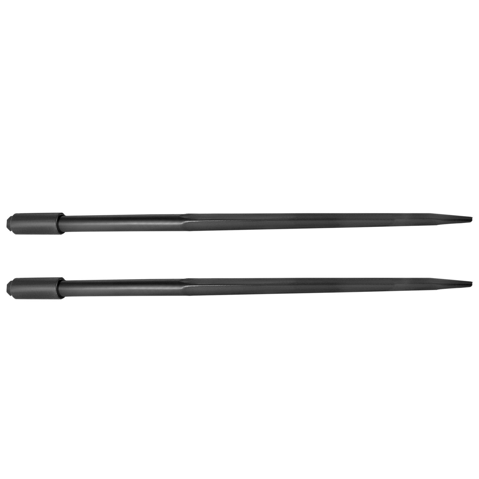 VEVOR Hay Spears, 49inch Hay Bale Spear, 3000lbs Bale Hay Spike, 1.75inch Wide Spike Fork Tine, Black Coated Hay Spear Attachment with Sleeve and Nut, 1 Pair for Tractors Loaders Buckets Skid-steers