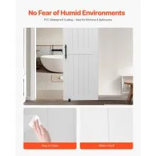 VEVOR Sliding Barn Door with Hardware Kit 762 x 2134mm MDF Panel PVC Surface