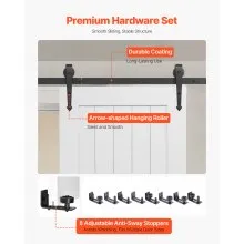 VEVOR Sliding Barn Door with Hardware Kit 762 x 2134mm MDF Panel PVC Surface