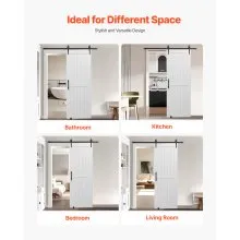 VEVOR Sliding Barn Door with Hardware Kit 762 x 2134mm MDF Panel PVC Surface