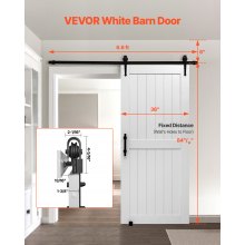 VEVOR Sliding Barn Door with Hardware Kit 914 x 2134mm MDF Panel PVC Surface