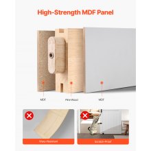 VEVOR Sliding Barn Door with Hardware Kit 914 x 2134mm MDF Panel PVC Surface