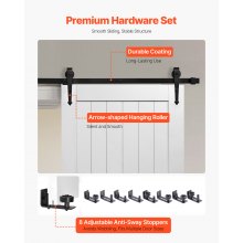 VEVOR Sliding Barn Door with Hardware Kit 914 x 2134mm MDF Panel PVC Surface