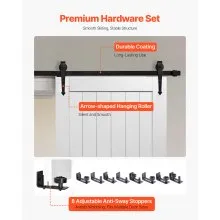 VEVOR Sliding Barn Door with Hardware Kit 914 x 2134mm MDF Panel PVC Surface