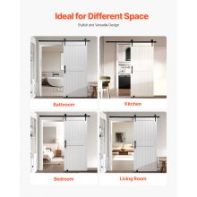 VEVOR Sliding Barn Door with Hardware Kit 914 x 2134mm MDF Panel PVC Surface
