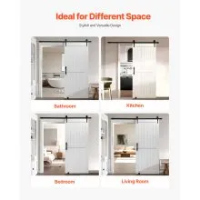 VEVOR Sliding Barn Door with Hardware Kit 914 x 2134mm MDF Panel PVC Surface