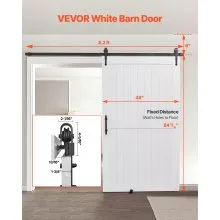 VEVOR Sliding Barn Door with Hardware Kit 1219 x 2134mm MDF Panel PVC Surface