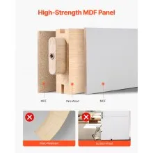 VEVOR Sliding Barn Door with Hardware Kit 1219 x 2134mm MDF Panel PVC Surface