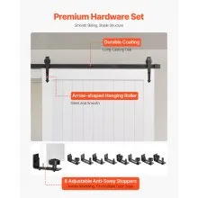 VEVOR Sliding Barn Door with Hardware Kit 1219 x 2134mm MDF Panel PVC Surface