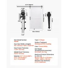 VEVOR Sliding Barn Door with Hardware Kit 1219 x 2134mm MDF Panel PVC Surface