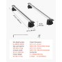 VEVOR Roof Rack Cross Bars, 165 lbs Capacity, Universal Fit for Raised & Flush Roof Rails, 7.1"-40.8" Rail Spacing, Lockable Heavy Duty Aluminum Crossbar Rooftop Luggage Canoe Cargo Basket Carrier